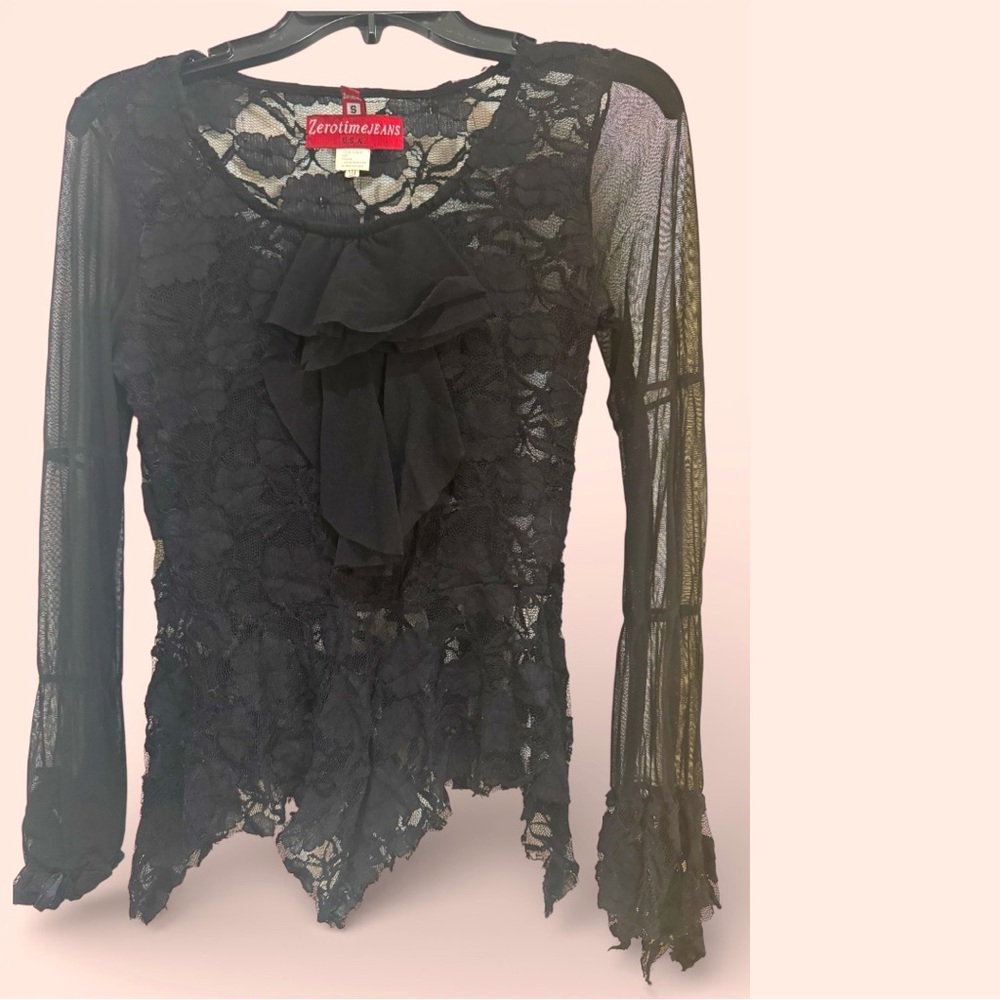 Lace black shirt, size S